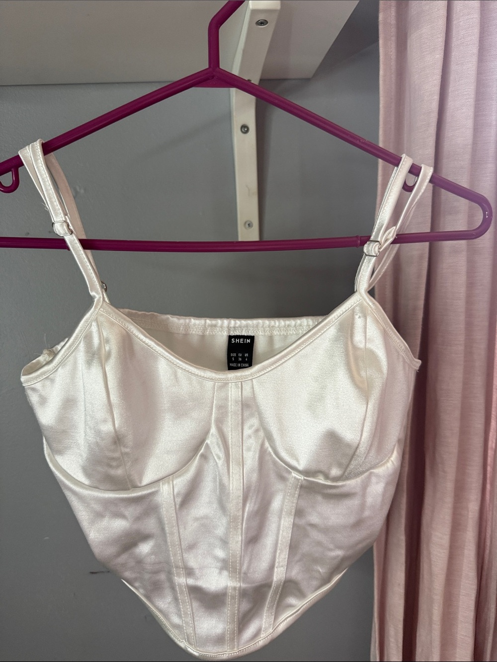 SHEIN Satin Ivory Corset Camisole